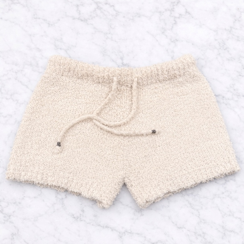 POL Cozy Bouclé Lounge Shorts Cream Size M NWOT Soft Boutique